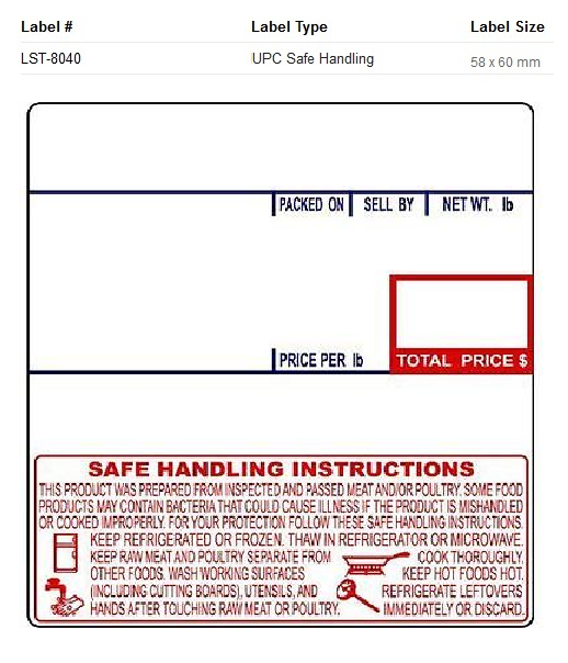 LST - 8040 - UPC with Safe Handling (58x60 MM)